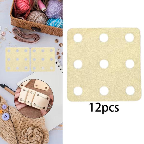 正方形織りカード、9つの穴、滑らかな表面のタブレット木製織機カード、DIYギフトハンドクラフトツール用の織りツール