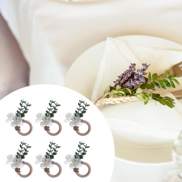 6個入り ナプキンリング ナプキンバックル テーブルウェア 花柄 リング オーナメント イベントデコレーション 記念日 バー 感謝祭