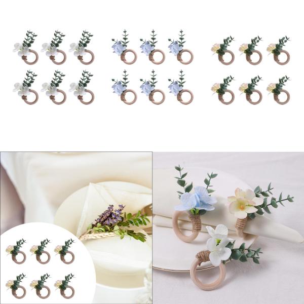 6個入り ナプキンリング ナプキンバックル テーブルウェア 花柄 リング オーナメント イベントデコレーション 記念日 バー 感謝祭