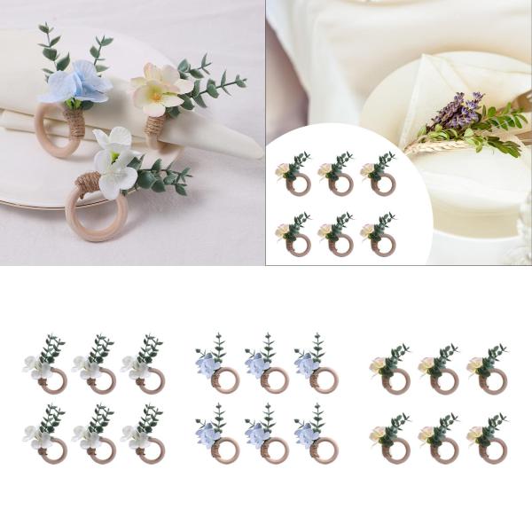 6個入り ナプキンリング ナプキンバックル テーブルウェア 花柄 リング オーナメント イベントデコレーション 記念日 バー 感謝祭