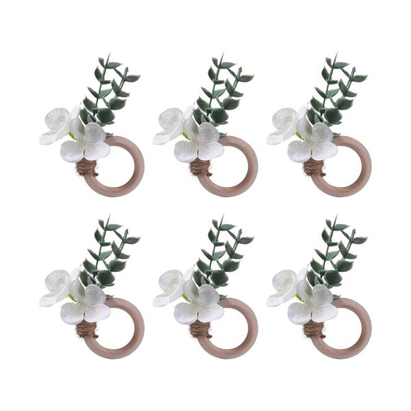 6個入り ナプキンリング ナプキンバックル テーブルウェア 花柄 リング オーナメント イベントデコレーション 記念日 バー 感謝祭