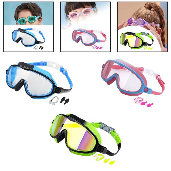 子供用スイミングゴーグル 大型フレーム ゴーグル 快適な保護 広い視野 男の子 女の子 水泳用メガネ 水上スポーツ