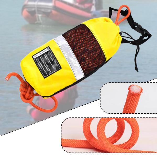 水難救助用スローバッグ 31M フローティングロープ 浮力のあるディンギー用緊急救助ロープ