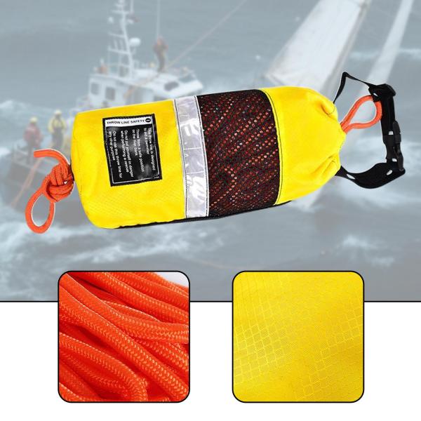 水難救助用スローバッグ 31M フローティングロープ 浮力のあるディンギー用緊急救助ロープ