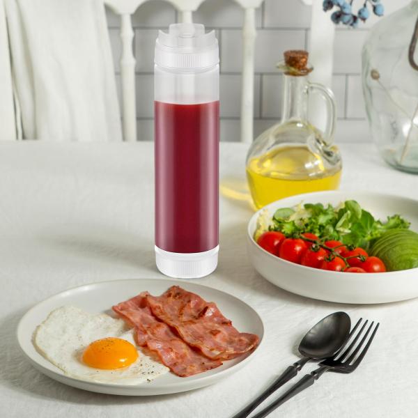 3 個 調味料スクイーズボトル 再利用可能 レストラン 空キッチンシロップドレッシングスプレーボトル マスタードサラダドレッシングソース用