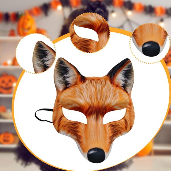 ハロウィン キツネマスク コスチューム小道具 動物フェイスマスク パーティー 誕生日 ナイトクラブ用