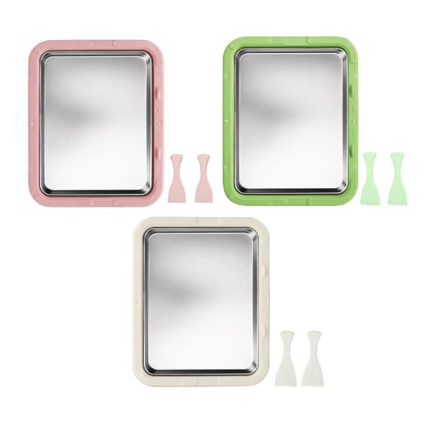 アイスクリームメーカー アイスクリームパン お手入れ簡単 DIY 多機能 楽しい親子アクティビティ ステンレススチール インスタントコールドプレート