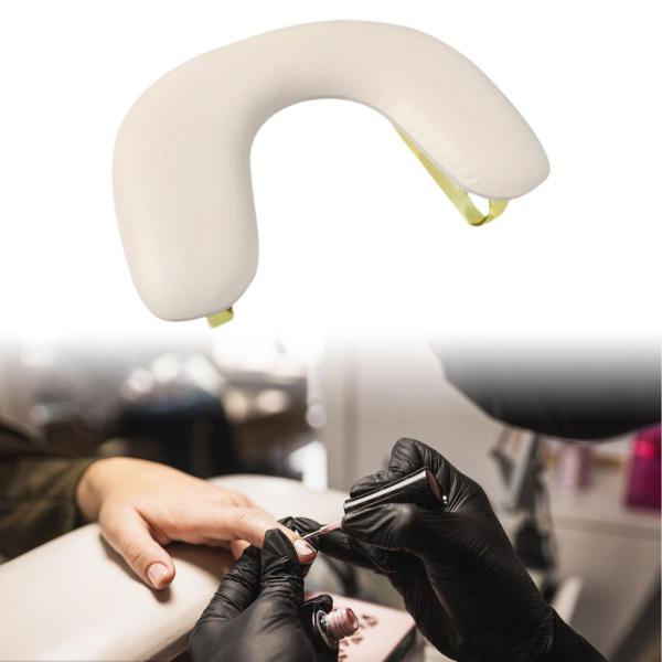 PUレザーU字型アームレスト 滑り止め プロ仕様 ネイルクッション ハンドホルダー 取り外し可能なネイルハンドレスト アクリルネイルテーブル用
