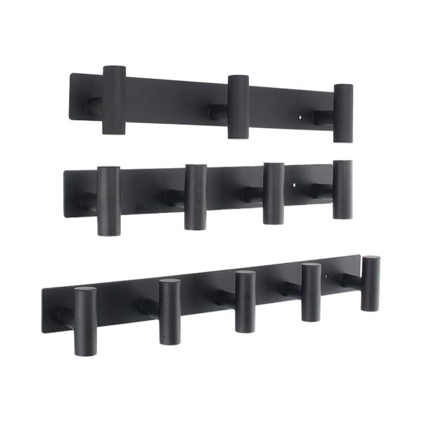 壁掛けコートラックオーガナイザー 頑丈な財布 ブラック 帽子フックレール コートハンガー 玄関 出入り口 リビングルーム ホームデコレーション