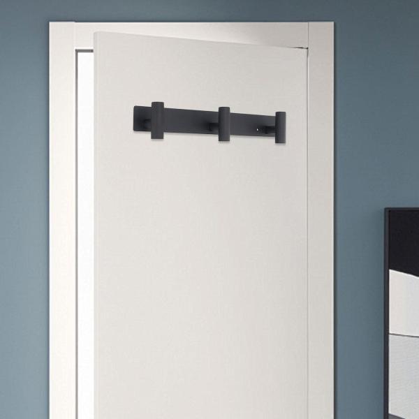 壁掛けコートラックオーガナイザー 頑丈な財布 ブラック 帽子フックレール コートハンガー 玄関 出入り口 リビングルーム ホームデコレーション