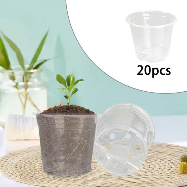 20 個 苗床植物コンテナスターターポット透明軽量簡単移植栽培ツール植木鉢バルコニーの植え付け用