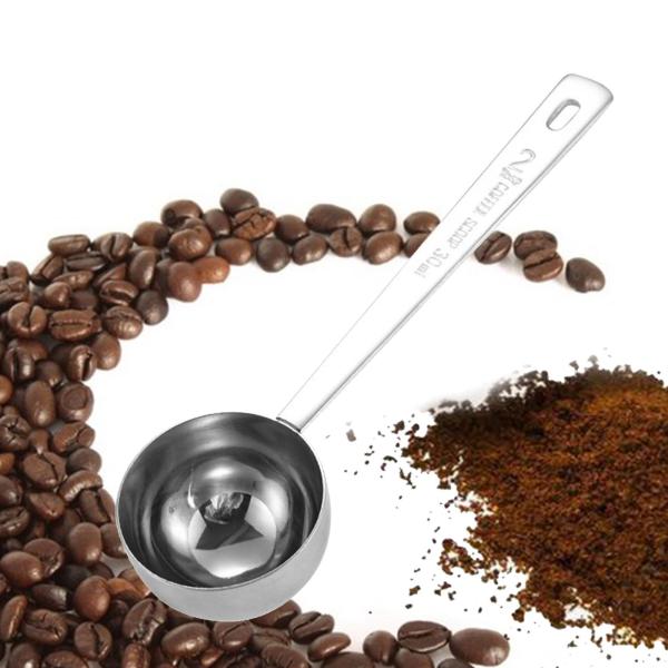 コーヒー計量スプーン 計量カップ 穴付きハンドル 頑丈な深型キッチン用品 調理用ツール 粉砂糖 挽いたコーヒー
