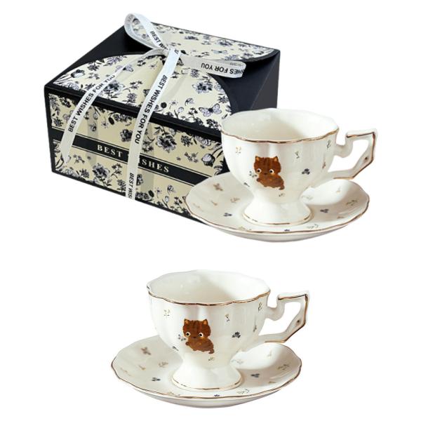 カプチーノカップとソーサー、コーヒーマグ、磁器、ユニークなセット、クリエイティブなエスプレッソカップ、新築祝い、レストラン、カフェ用コーヒー