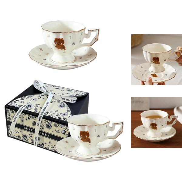 カプチーノカップとソーサー、コーヒーマグ、磁器、ユニークなセット、クリエイティブなエスプレッソカップ、新築祝い、レストラン、カフェ用コーヒー