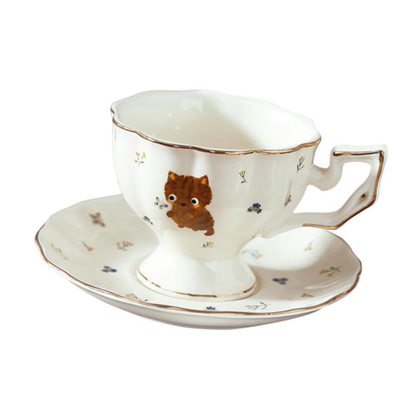 カプチーノカップとソーサー、コーヒーマグ、磁器、ユニークなセット、クリエイティブなエスプレッソカップ、新築祝い、レストラン、カフェ用コーヒー