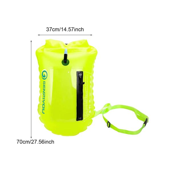 スイムブイ ドライバッグ 水泳用 インフレータブル 防水バッグ 丈夫なPVC アクセサリー ハイキング ラフティング トレーニング ビーチ スイマーに