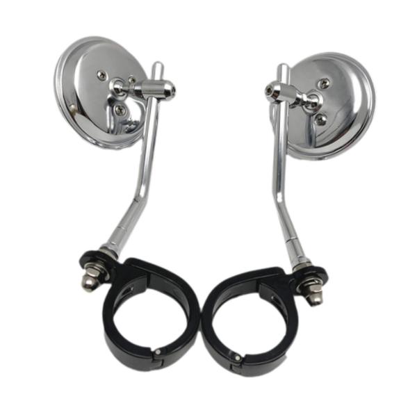 バイク用バックミラー レトロ ラウンド 調節可能 取り付け簡単 クリップ式 バイク用ミラー アクセサリー