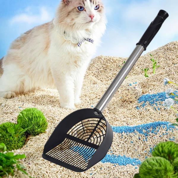 多目的サンドレーキ 猫砂スコップ ロングハンドル ステンレススチール 大型サンドふるいスコップ