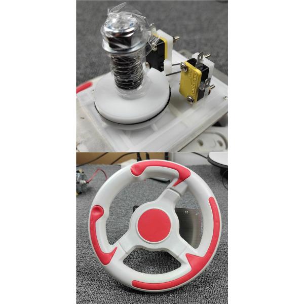 8.6インチ 子供用 レースゲーム ステアリングホイール コンポーネント アクセサリー シミュレーション運転コントローラー アーケードマシン用 多目的