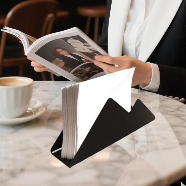 ステンレススチール製ナプキンホルダー ティッシュラックオーガナイザー エレガントで安定したナプキンディスペンサー 縦型 バー ホーム ホテル ダイニン