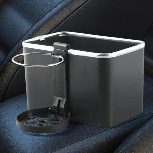車用アームレスト収納ボックス 多機能 折りたたみ式カップホルダー付き 自動車アクセサリー ティッシュボックスホルダー カーセンターコンソールオーガナイ