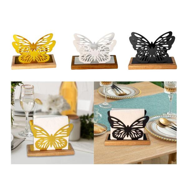 テーブルティッシュスタンド用蝶ナプキンホルダー エレガントなペーパーティッシュディスペンサー 家庭用コーヒーショップ レストラン キッチン ピクニック