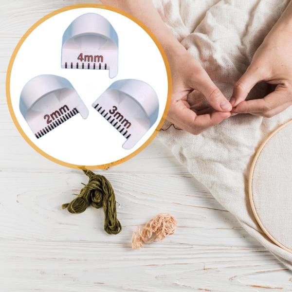 3 個 エッジステッチロック縫製ゲージ、キルティング定規 2/3/4mm プロフェッショナルテンプレートシームガイド 縫製用 ストレート DIY ステ