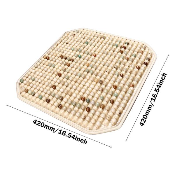 木製ビーズシートカバーパッド 冷却マット 車用 多機能 スクエア クールデコレーション マッサージシートクッション SUV セダン用