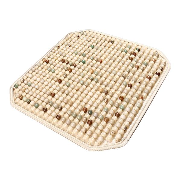 木製ビーズシートカバーパッド 冷却マット 車用 多機能 スクエア クールデコレーション マッサージシートクッション SUV セダン用