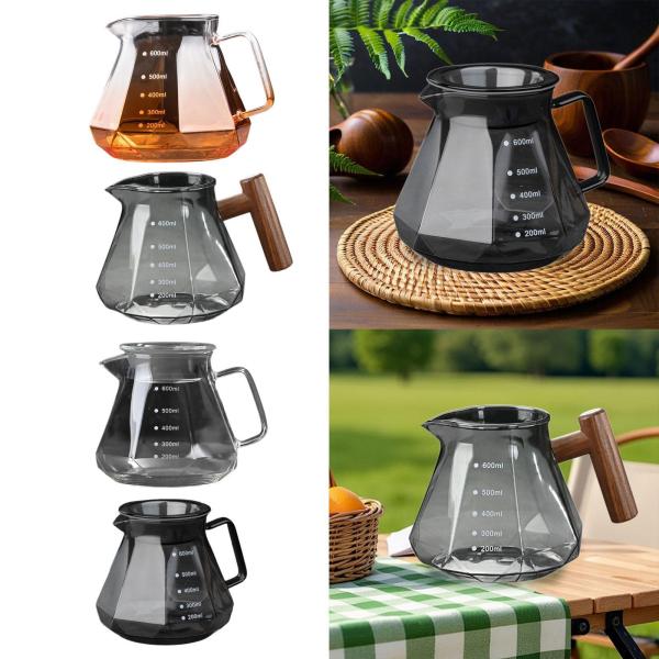 ドリップコーヒーメーカー ガラスジャグ 20オンス/600ml クリア ハンドル付き ドリップコーヒーポット サーバー ケトル 家庭用