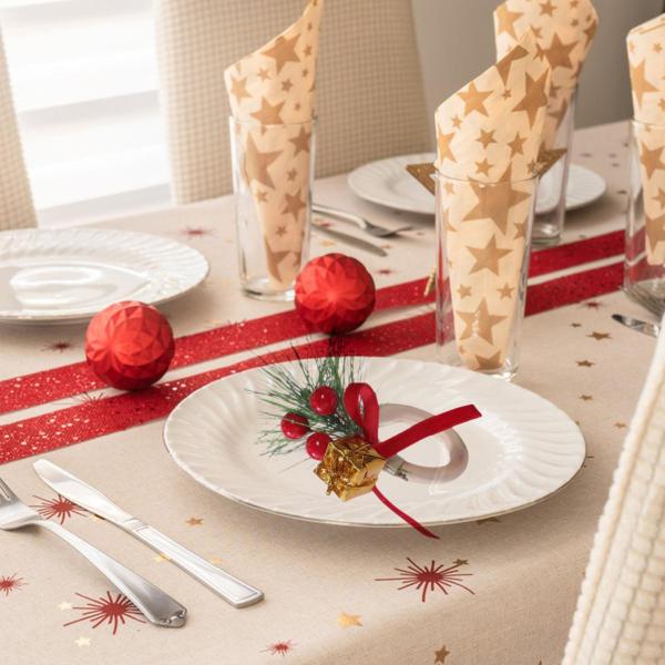 クリスマスナプキンリング ナプキンバックル 素朴でクリエイティブな装飾  赤いベリーの飾り付き パーティー 普段使い バー用