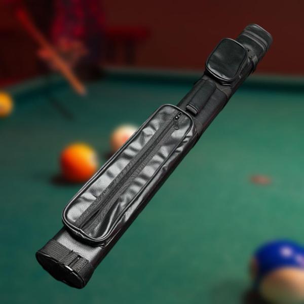 プールキュースティックボックス ビリヤードスティックバッグ ショルダーストラップ付き 防塵 ポータブル PUレザー キャリーケース ホルダー 保護ボッ