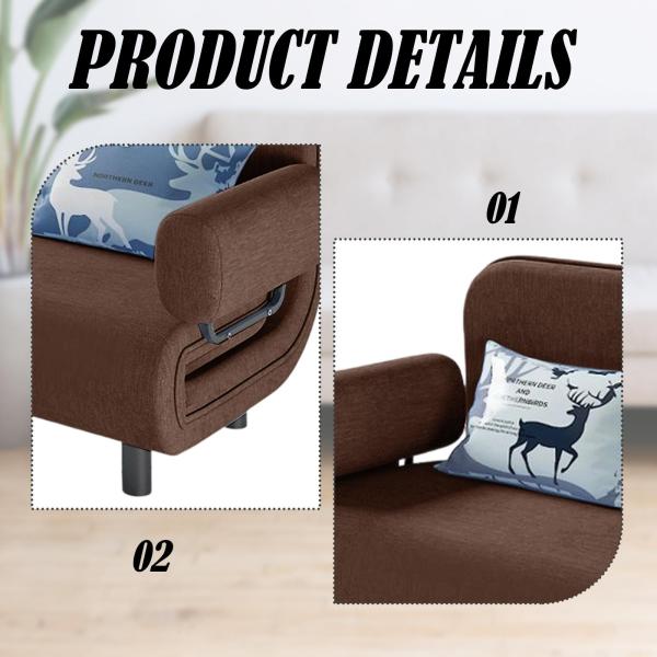 折りたたみ式ソファベッド ソファーチェア 多機能コンバーチブルスリーパーチェアベッド 5段階調節可能な背もたれ バルコニー オフィス用