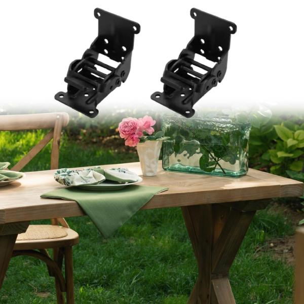 2 個入り 折りたたみブラケットロック延長サポートスチールヘビーデューティーセルフロックヒンジ（ネジ付き）オフィスソファキャビネットドアデスク用