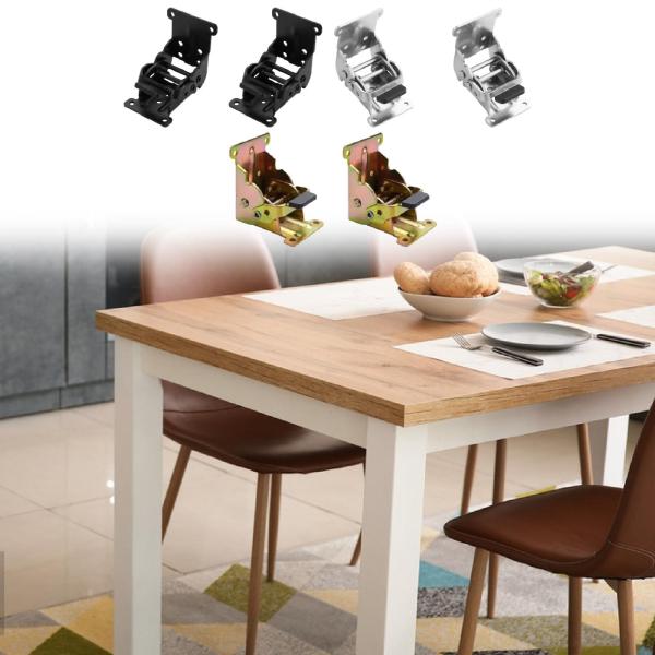 2 個入り 折りたたみブラケットロック延長サポートスチールヘビーデューティーセルフロックヒンジ（ネジ付き）オフィスソファキャビネットドアデスク用