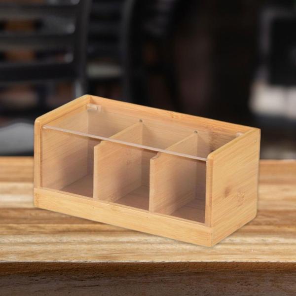ティーバッグオーガナイザー 仕切り付きカウンタートップコーヒーポッド 防塵収納容器 収納ボックス カフェ ファームハウス 新築祝いギフト
