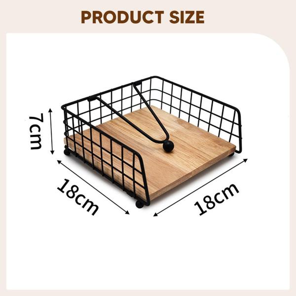 テーブルオーガナイザー用ナプキンホルダー。重みのあるアーム付き。スタイリッシュな木製ベース。結婚式、屋外パーティーに最適なフラットナプキンディスペンサ
