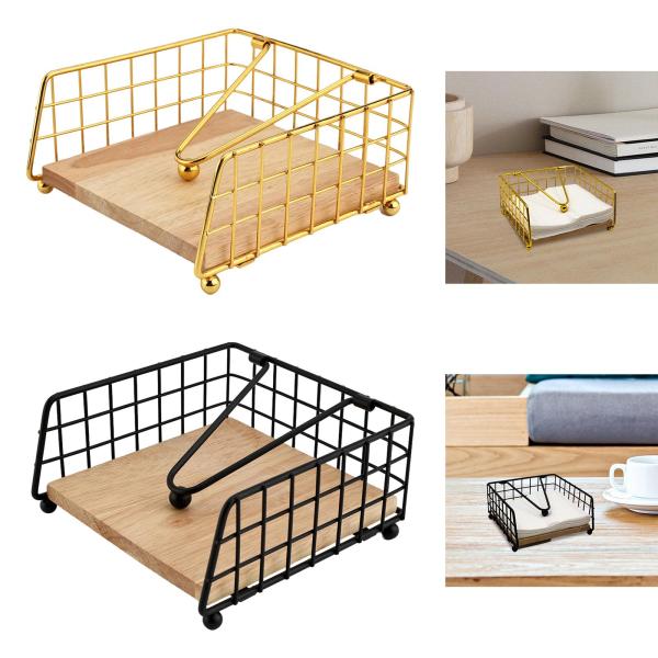 テーブルオーガナイザー用ナプキンホルダー。重みのあるアーム付き。スタイリッシュな木製ベース。結婚式、屋外パーティーに最適なフラットナプキンディスペンサ