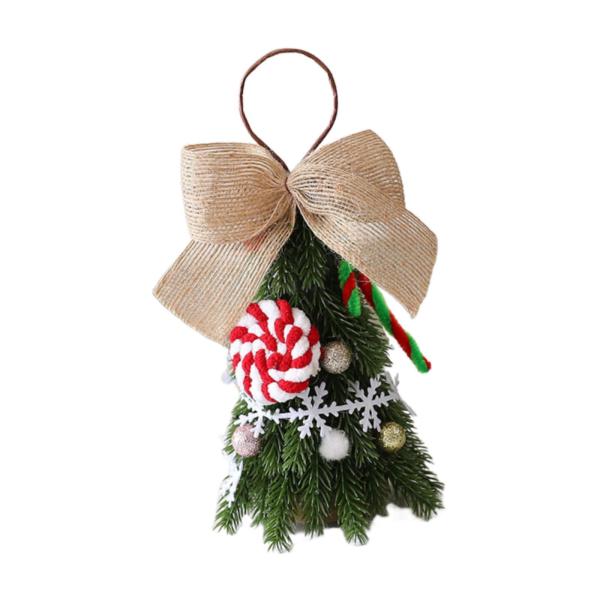 小さな人工クリスマスツリーオーナメント クリスマスデスクデコレーション 寝室 ホームデコレーション 吊り下げフープ付き お祭り ホリデー用