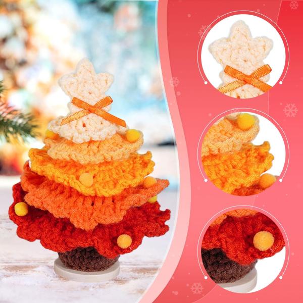 かぎ針編みのクリスマスツリーオーナメント。ニットおもちゃ。面白い工芸品。ポータブルなクリスマスツリーオーナメント。オフィスや誕生日、暖炉の装飾に。