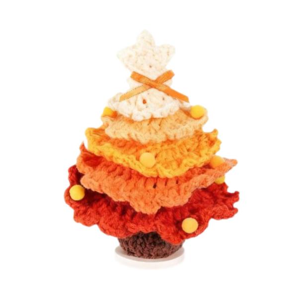 かぎ針編みのクリスマスツリーオーナメント。ニットおもちゃ。面白い工芸品。ポータブルなクリスマスツリーオーナメント。オフィスや誕生日、暖炉の装飾に。