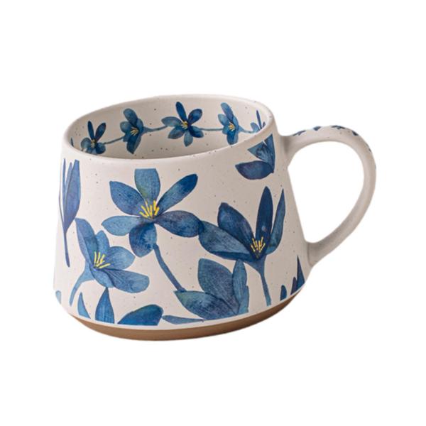 コーヒー、紅茶、ドリンク用の花柄マグカップ ヴィンテージスタイル 精巧な職人技 ブルーフラワーマグ コーヒー ティーカップ 男 女 姉妹 お父さん お