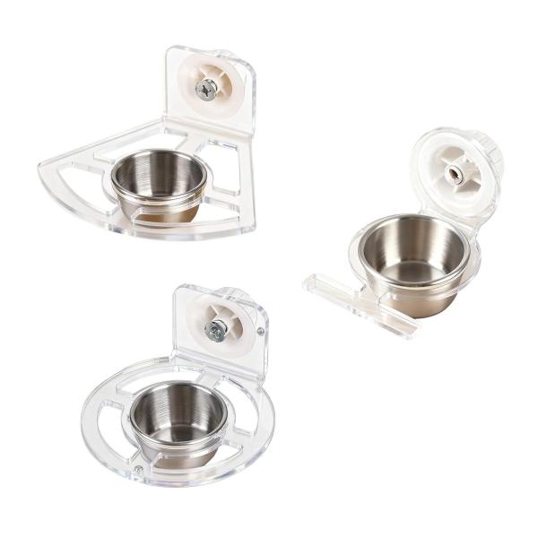 ケージ用バードフィーダー フードコンテナ 散らからないアクリル製 ポータブル クリアケージアクセサリー ラブバード セキセイインコ インコ用