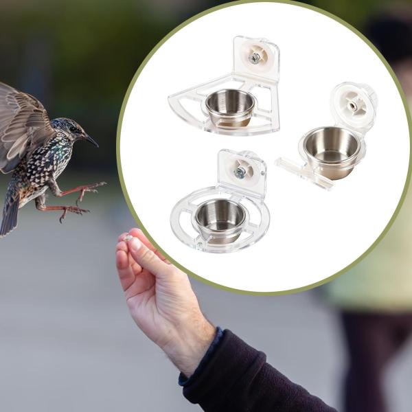 ケージ用バードフィーダー フードコンテナ 散らからないアクリル製 ポータブル クリアケージアクセサリー ラブバード セキセイインコ インコ用