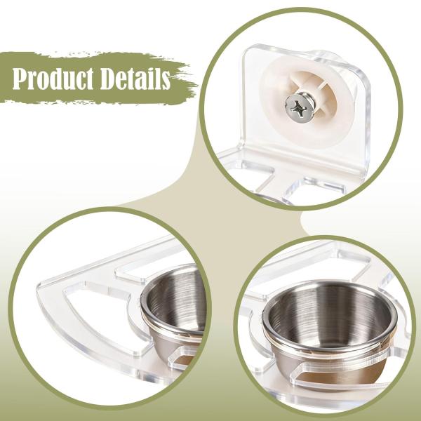 ケージ用バードフィーダー フードコンテナ 散らからないアクリル製 ポータブル クリアケージアクセサリー ラブバード セキセイインコ インコ用