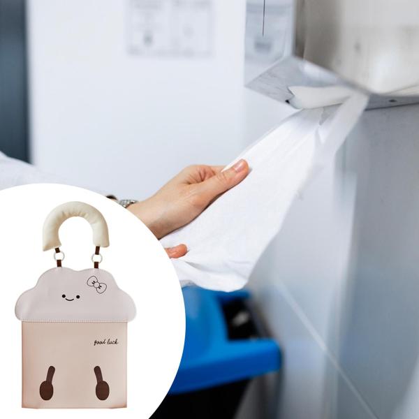かわいいティッシュホルダー おもしろいポータブルオーガナイザー PUレザー 再利用可能 壁掛けトイレットペーパーホルダー 車 自宅 バスルーム オフィ