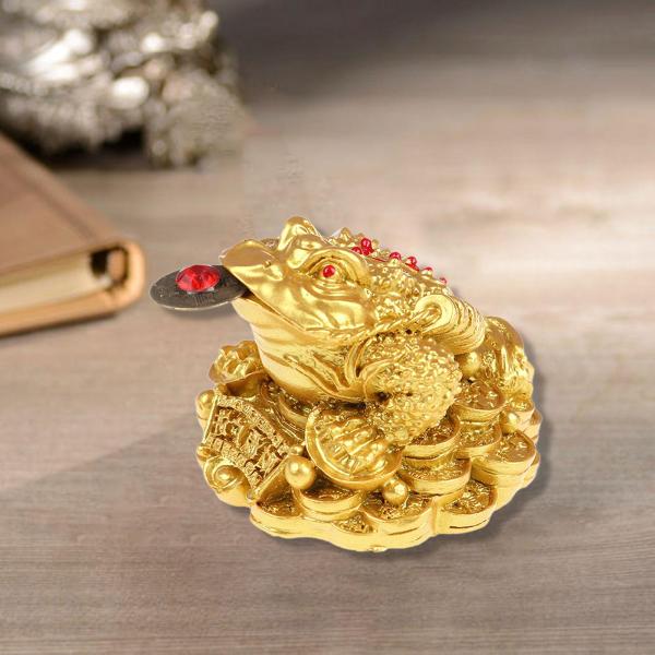 樹脂製 中国風 幸運のカエル像 テーブル飾り 伝統的な三本足のカエル レストラン ショップ 装飾 多目的