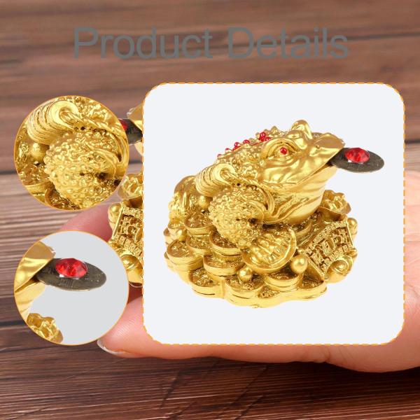 樹脂製 中国風 幸運のカエル像 テーブル飾り 伝統的な三本足のカエル レストラン ショップ 装飾 多目的