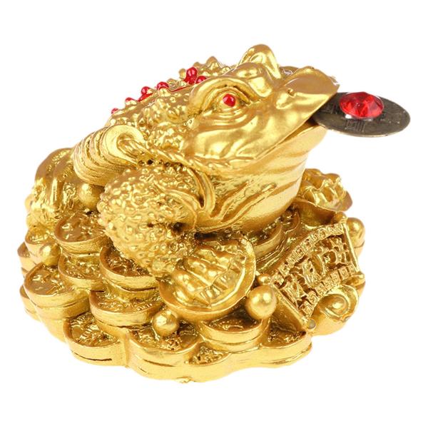 樹脂製 中国風 幸運のカエル像 テーブル飾り 伝統的な三本足のカエル レストラン ショップ 装飾 多目的