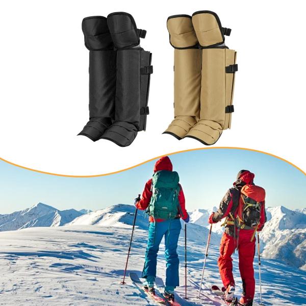 レッグゲイター 冬用シューズカバー 調節可能 軽量 ハイキングブーツカバー レッグガード スキー キャンプ バックパッキング アウトドア用